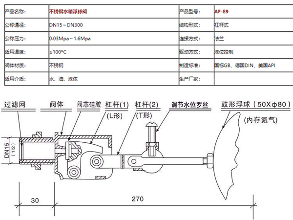 不銹鋼水箱內(nèi)用浮球閥有哪些型號(hào)