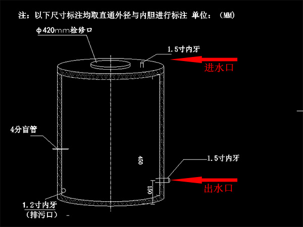 不銹鋼水塔水管進(jìn)出接法圖解